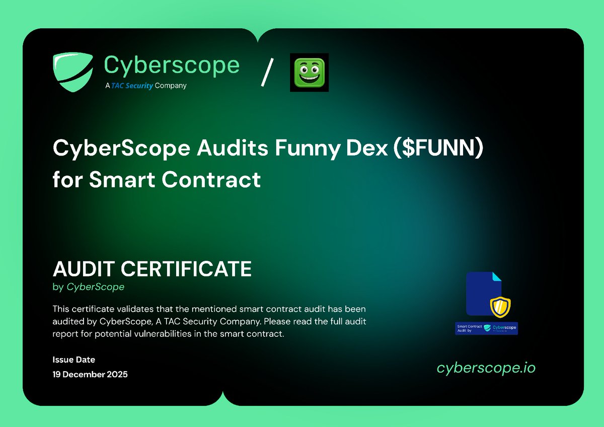 We just finished auditing @funnydex_bsc Check the link below to see their  full Audit report. https://t.co/rt2B6n7Jsf Want to get your project Audited?  https://t.co/SQTFYZXpVo #Audit #SmartContract #Crypto #Blockchain