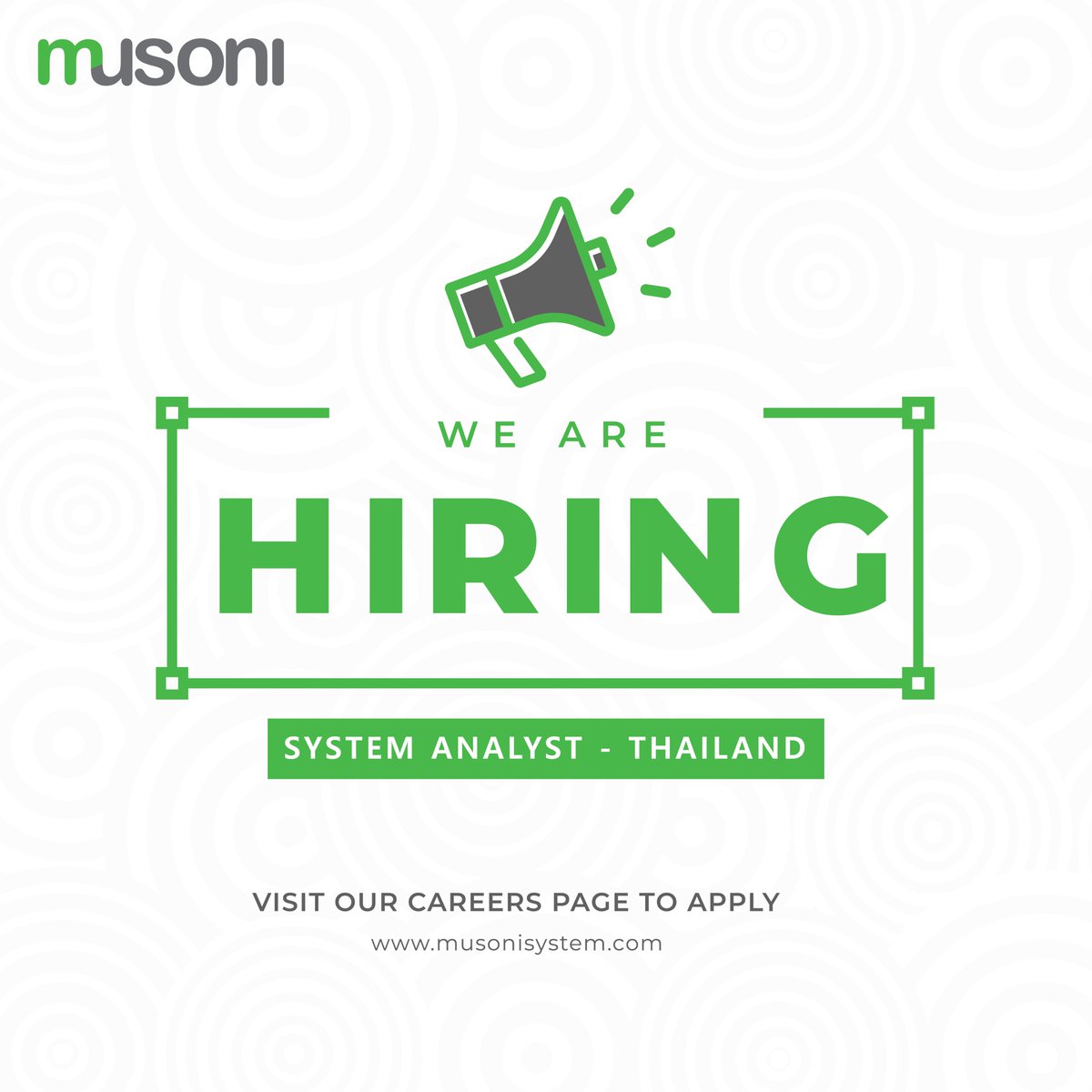 We're looking for a #SystemAnalyst to join our #customersupport team in #Thailand 🇹🇭. 

Please note that we are only accepting applicants who are legally authorised to work in Thailand. Learn more about the role here musonisystem.com/careers/