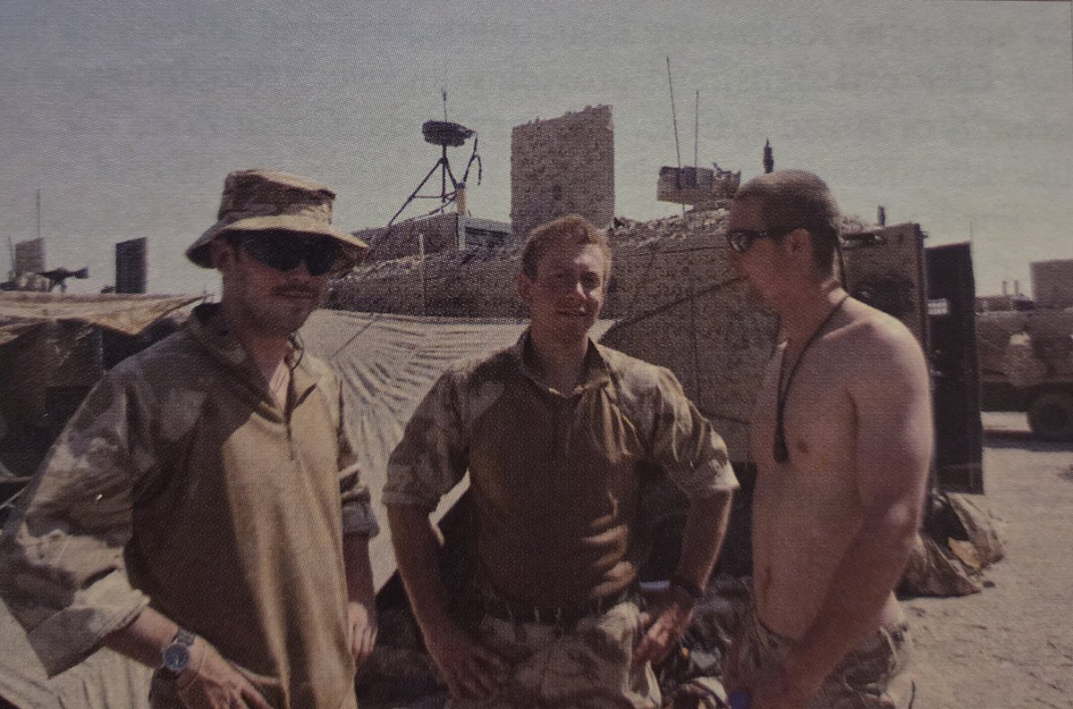 Badger, Chubs and Private Pile of Y Squadron after an afternoon patrol on Herrick 9.