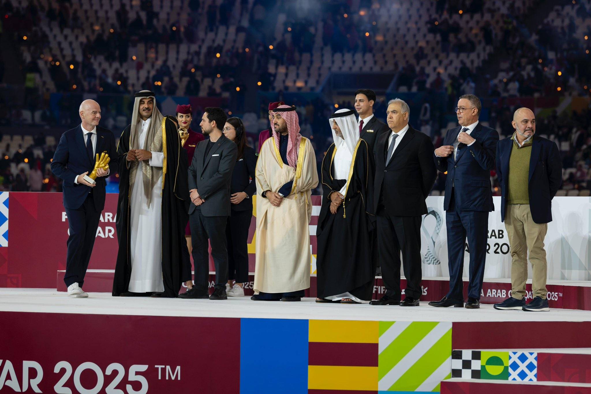 وزير الرياضة يقدم الشكر لأمير دولة قطر الشيخ تميم بن حمد آل ثاني على الرعاية الكريمة لبطولة كأس العرب، ويبارك للمنتخب المغربي على التتويج باللقب. 