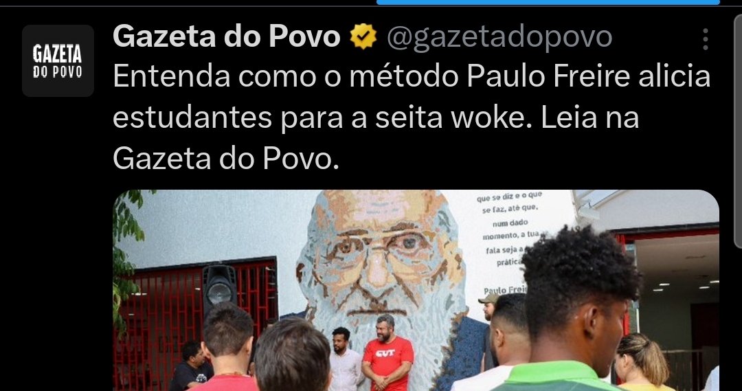 Imagina um veio no interior do Pernambuco numa casa de terra batida cercado por um monte de boia fria que só quer aprender a escrever, senta num banco, pega um lápis e mete:

"Taí! Vou escrever uma doutrina pra uma seita woke pra quando inventarem a internet daqui a trinta anos!"