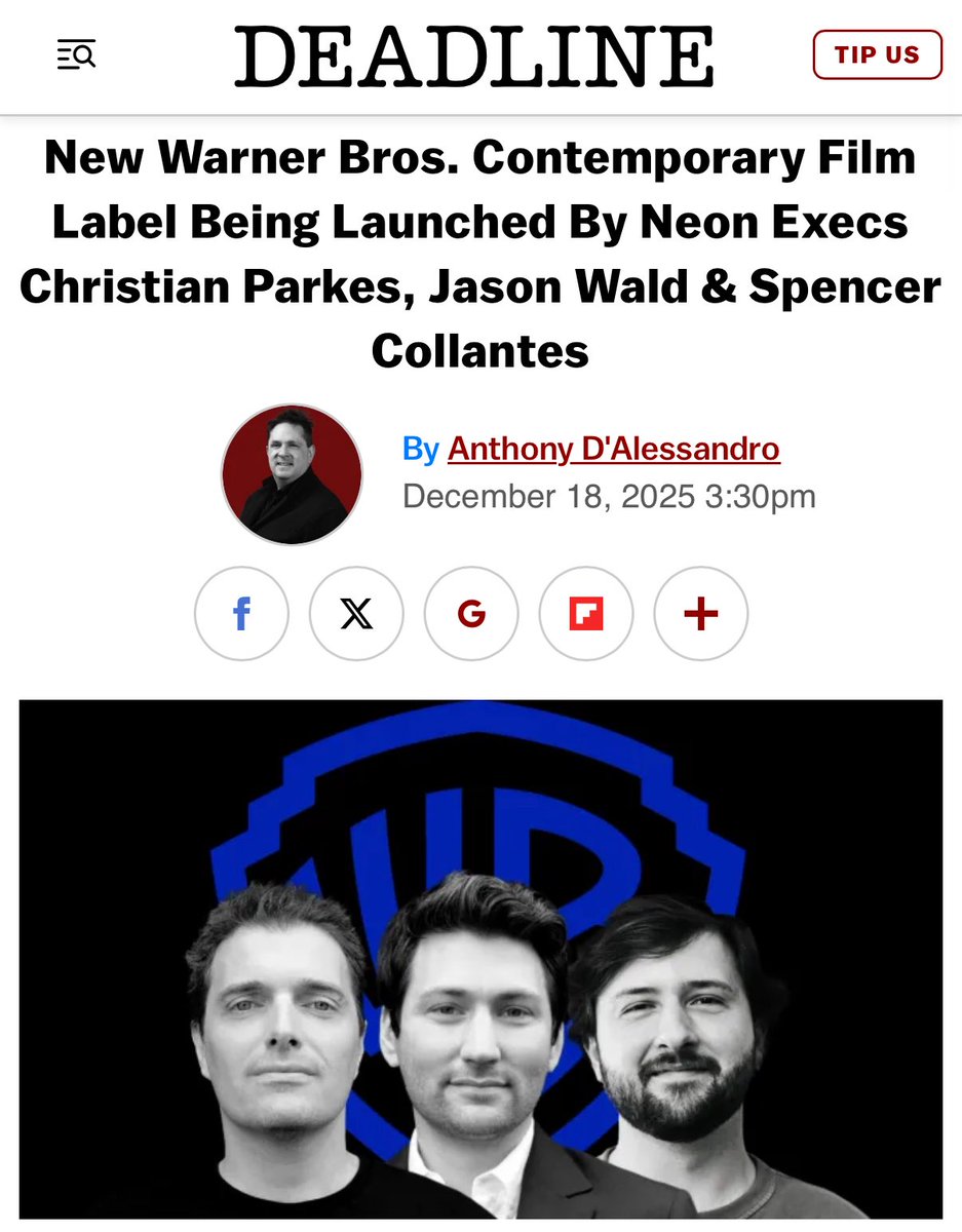 joerussotweets's tweet image. Incredible news: the founder of @BeyondFest, Christian Parkes, is now running his own division of a major studio.

An absolutely massive win for cinema.