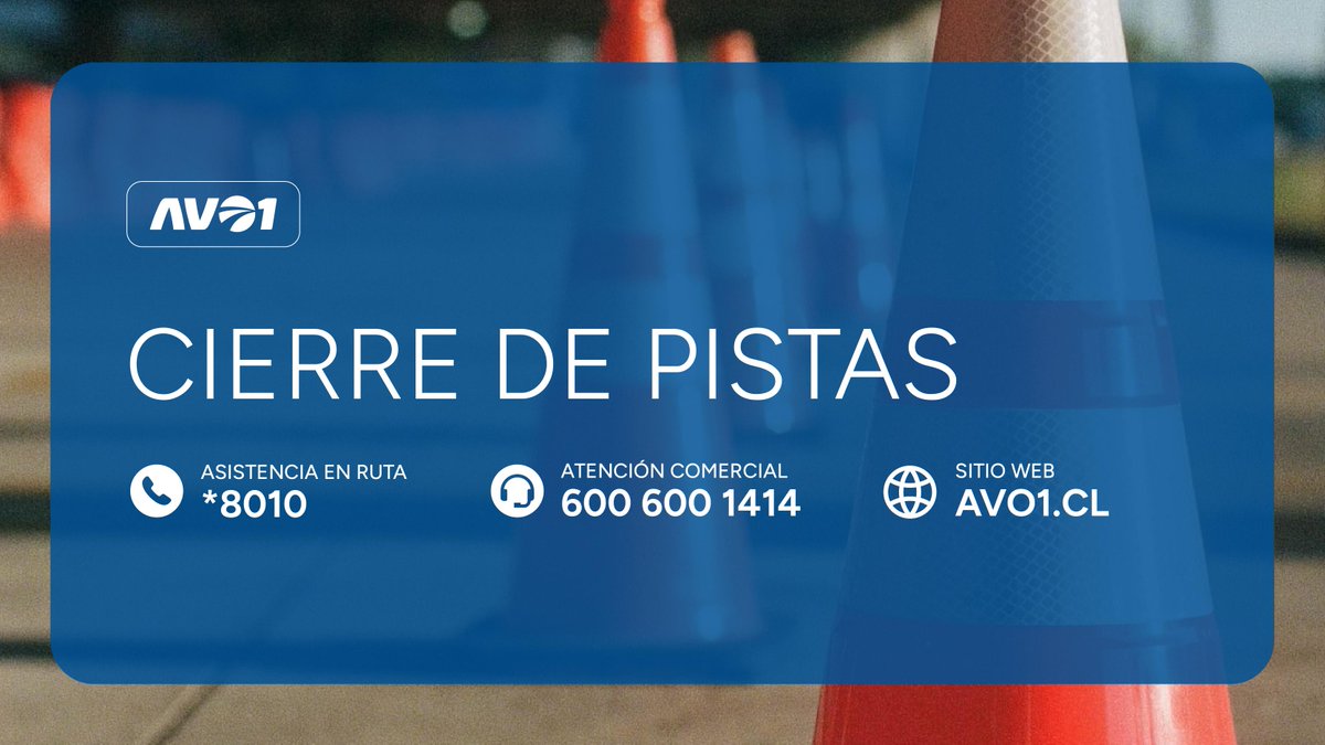 [🚧 TRABAJOS NOCTURNOS] En Autopista de #VespucioOriente, desde 21:30 hrs hasta las 05:00 hrs.

⛔ Cierre de ramal, en túnel dirección al sur, salida 4 #IsabelLaCatólica.

¡Planifica tu viaje! Maneja con precaución, atención a la señalización de la vía y mensajería de Túnel.