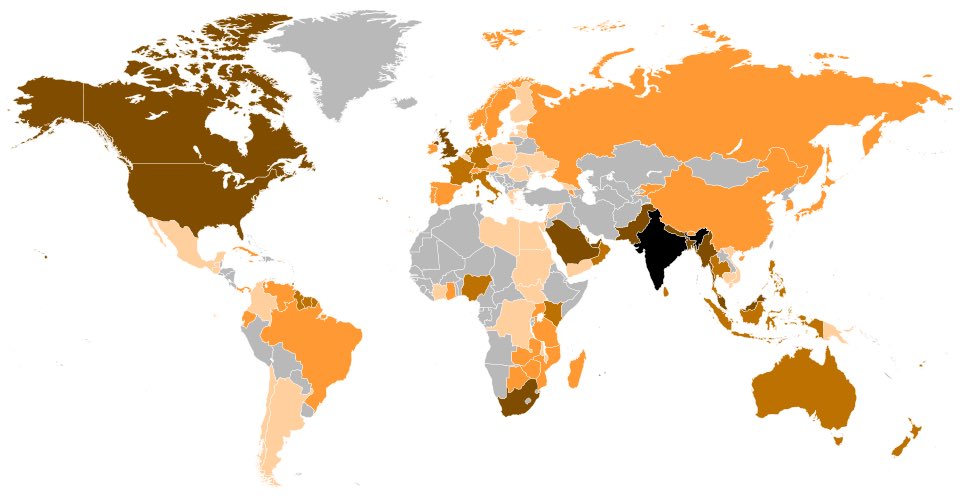 CsabaSzekely7's tweet image. Countries with a significant population with Indian ancestry