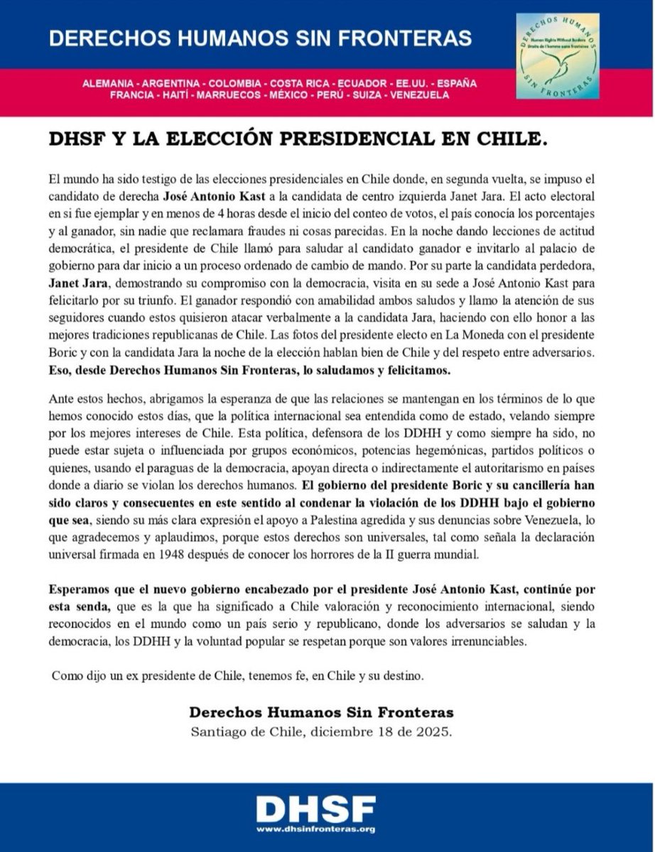 Derechos Humanos Sin Fronteras tweet media