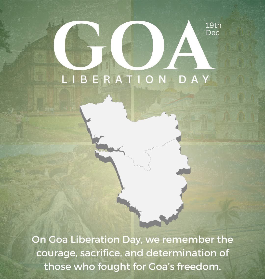 <a href="/narendramodi/">Narendra Modi</a> Celebrating the Spirit of Goa Liberation Day 

On Goa Liberation Day, we remember the courage, sacrifice, and determination of those who fought for Goa’s freedom.