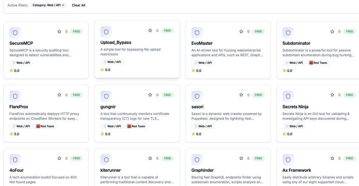 hetmehtaa's tweet photo. Comprehensive List of open-source Web/API Hacking tools:

https://t.co/LAlWuv0bQZ https://t.co/54SnUecKna