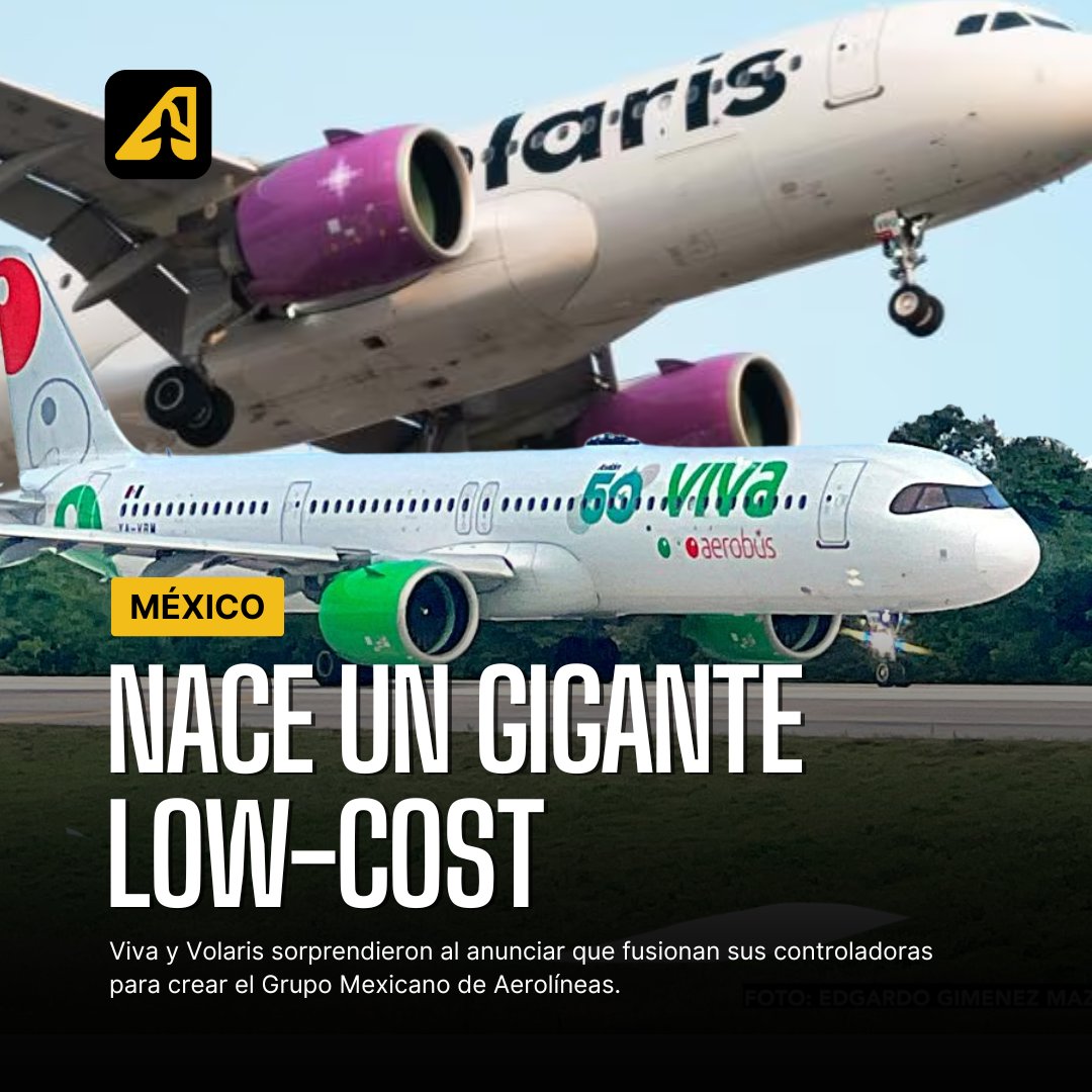 Nace un gigante low-cost en México al quedar Viva y Volaris bajo un mismo holding aviacionline.com/espanol/aviaci…