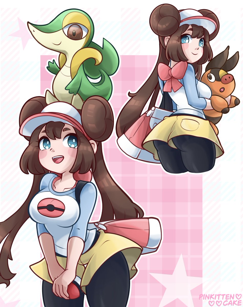 PinkittenCake's tweet image. Updated version of Rosa’s drawing — I hope you like it!😊
#rosa #pokemon #Pokegirl #fanart
