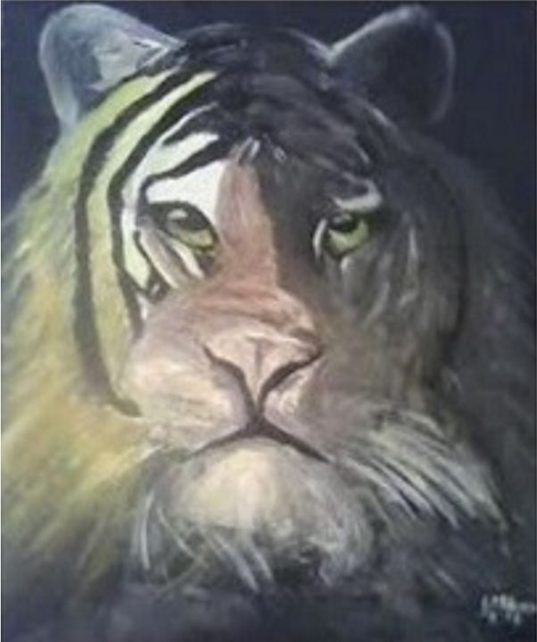 EdwardBlume2's tweet photo. Art of the Day! "Tiger in the Dark". Buy at: https://t.co/rnLeMh8LaT https://t.co/ybzp4odgNm