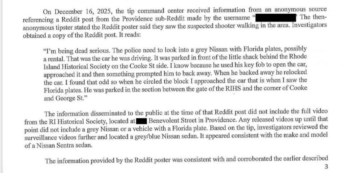 A guy who POSTED ON REDDIT helped law enforcement officials narrow in the suspect in the Brown University shooting. 
"I'm being dead serious. The police need to look into a grey Nissan with Florida plates, possibly a rental. That was the car he was driving..."
<a href="/CBSNews/">CBS News</a>