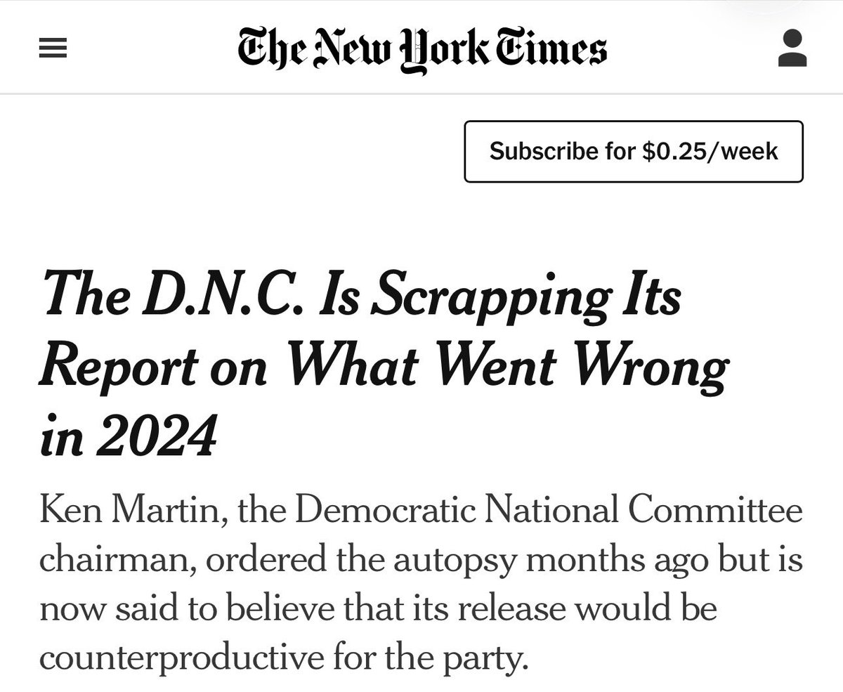 I’ll break it down: <a href="/DNC/">Democratic Party</a> can’t admit complete corporate capture; abandoning universal healthcare &amp; affordable education; hollowed-out economic populism; chasing donors instead of voters; silencing labor; criminalizing dissent; IGNORING AMERICAN MUSLIMS WHILE ENTHUSIASTICALLY
