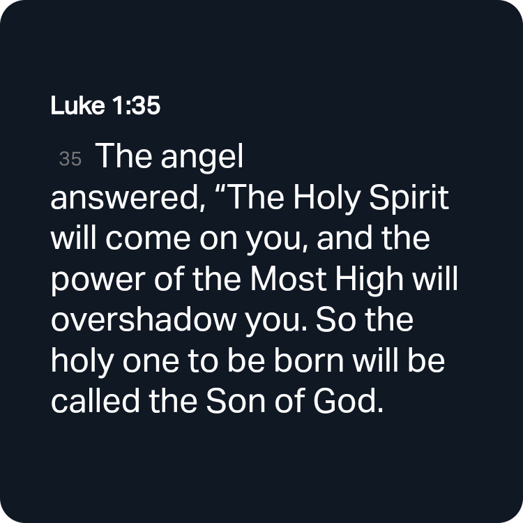 Bible Verse of the Day with you!

Luke 1:35 NIV
[35] The angel answered, “The Holy Spirit will come on you, and the power of the Most High will overshadow you. So the holy one to be born will be called the Son of God. 

bible.com/bible/111/luk.…
