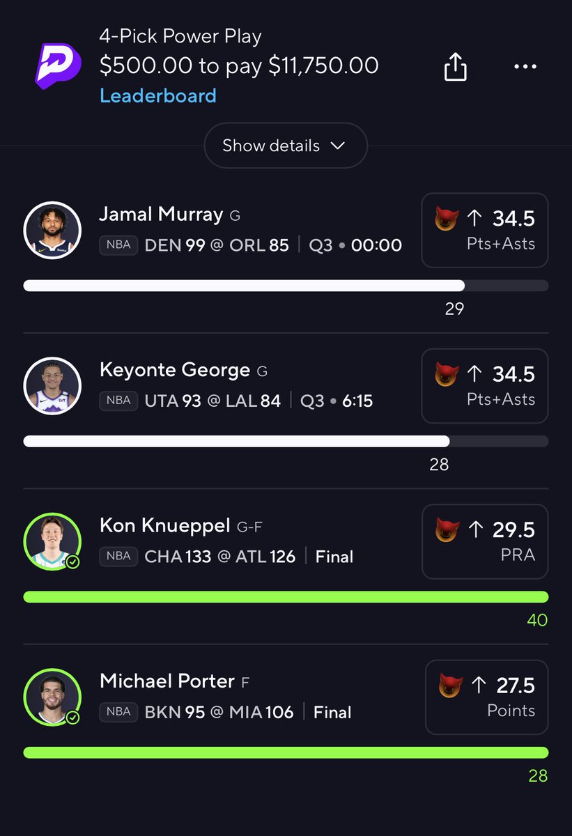 DreamPicksVIP's tweet image. $100 💰to 1 person if Murray and George tucks in our PREMIUM Group🚨🚨🤑🤑✅✅

Like and comment your Cash app 👇🏼