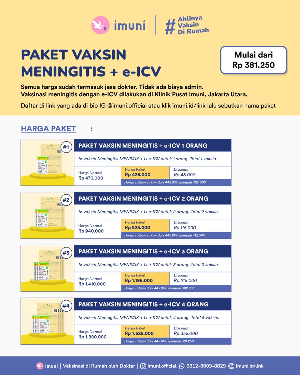 imuni_id's tweet photo. PAKET VAKSINASI UMROH/HAJI + e-ICV 
@imuni_id

Daftar atau konsultasi dengan dokter di link di bio IG [@]imuni.official atau klik https://t.co/VolIMdez8Y https://t.co/hJQO2tJsFU