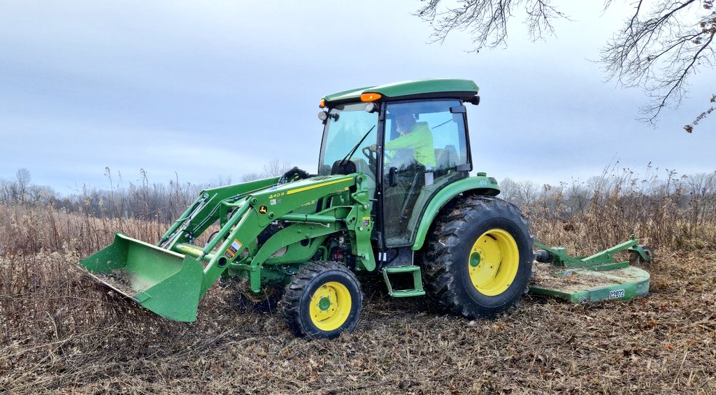 Suns out, tractors out at Civic Park after our snow melted.