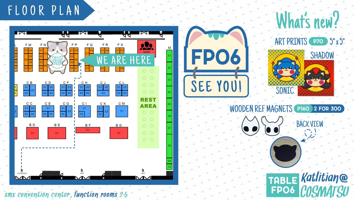 {RTs 🥹}

Last event for the year 2025!
#COSMATSU2025 CATALOGUE

🐱 TABLE FP06
🐱 DEC. 28-30, 2025
🐱 SMX CONVENTION CENTRE
🐱 OC, Anime, Pokemon 

📌 DM me for reservations!!!

#FanFairatCosplayMatsuri2025 #CosplayMatsuri2025