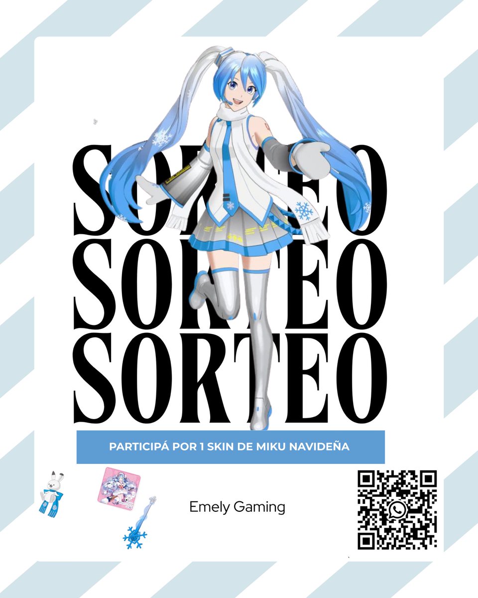 Eme1ara's tweet photo. SORTEO 2 SKINS DE MIKU 

📌 Requisitos:
• Seguirme en X

• Dar Me Gusta y RT
•Etiqueta a un amigo 

El ganador será anunciado el Sábado 20  de diciembre

Únete a mi comunidad ✨
 #sorteo #Giveaway #mikuxfortnite  #WinterFest2025 #Fortnite https://t.co/avXB8ouvtq