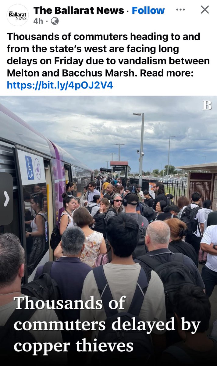 We’re in that stage of socialist dystopia where people ransack the train lines to steal copper.

Why are you like this Victoria?

You used to be… well you used to be less shit