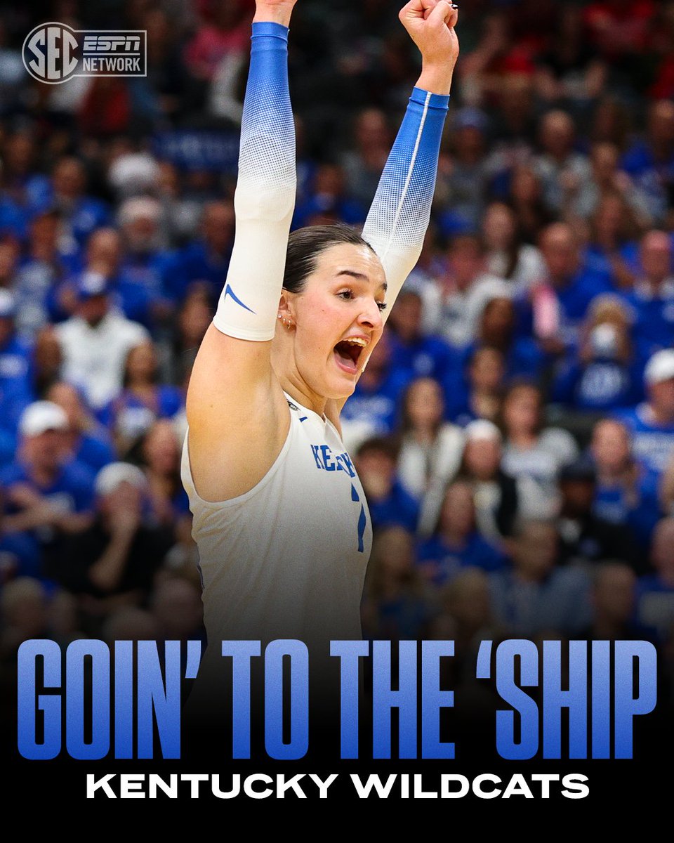 SECNetwork's tweet image. BIG. BLUE. NATION.

@KentuckyVB is headed back to the National Championship 😼