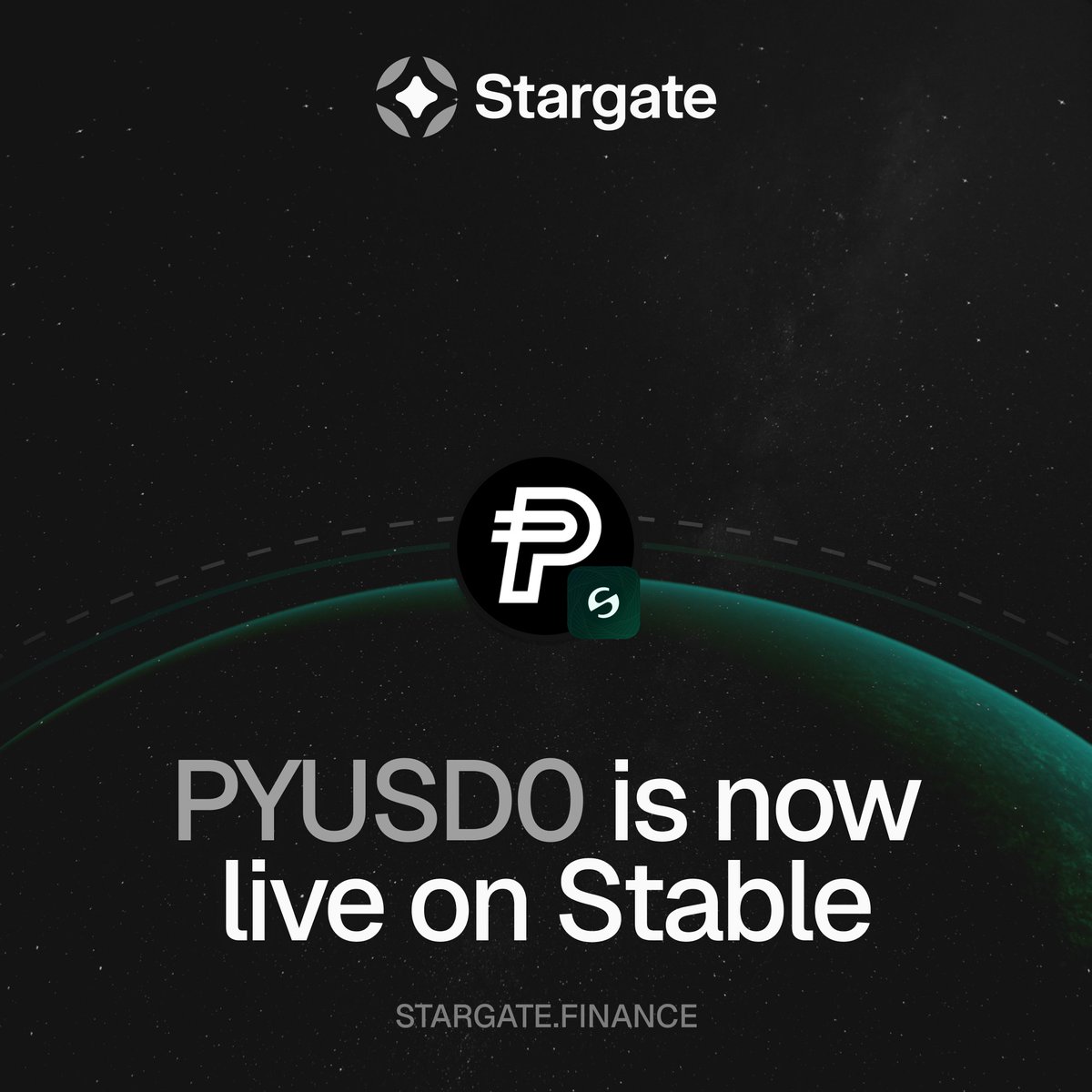 StargateFinance's tweet image. PYUSD0 expands to @Stable.

PYUSD0 is the omnichain extension of PYUSD, the stablecoin from @PayPal issued by @Paxos.

You can now move PYUSD0 through Stargate at a 1:1 rate, in any size, with zero slippage.

Stargate is how you move stablecoins.
