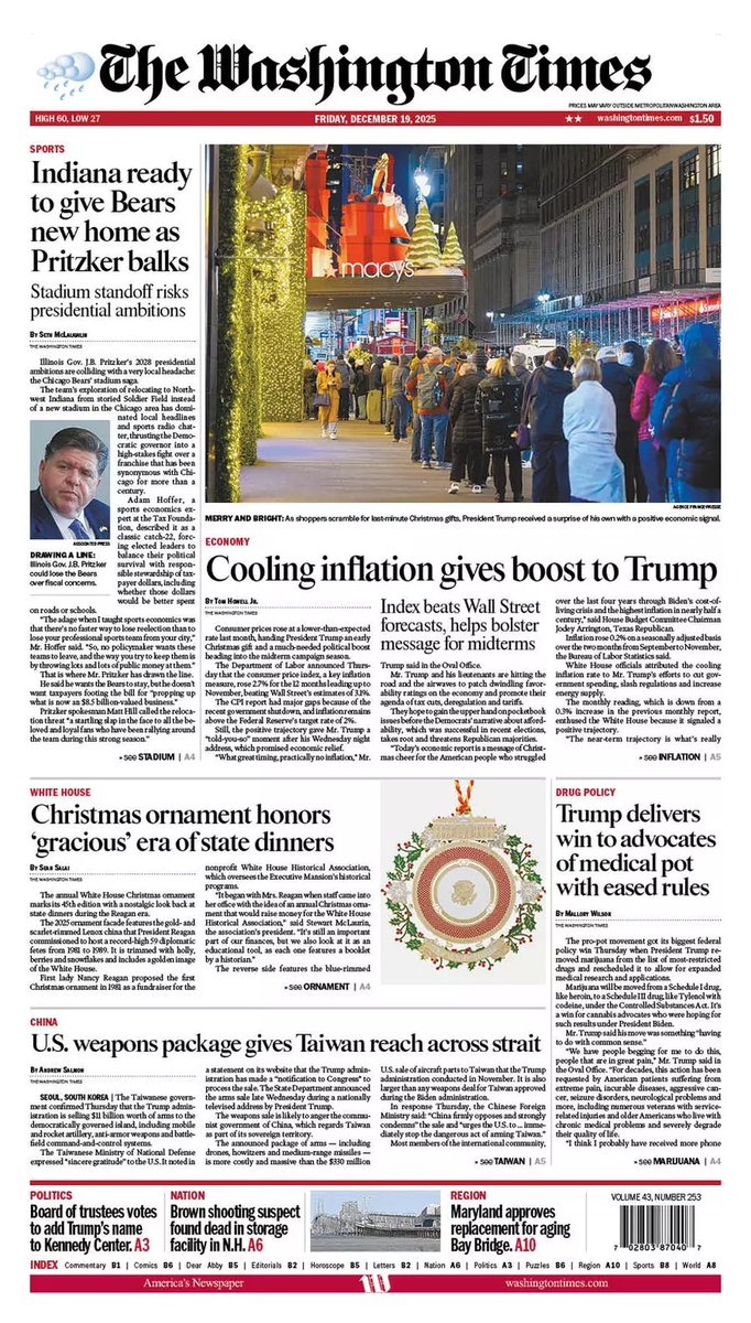 ukpapers's tweet image. ▫ Cooling Inflation Gives Boost To Trump

▫Index beats Wall Street forecasts, helps bolster message for midterms
▫@TomHowellJr
▫is.gd/3McJ64

@WashTimes #frontpagestoday #USA 🇺🇸