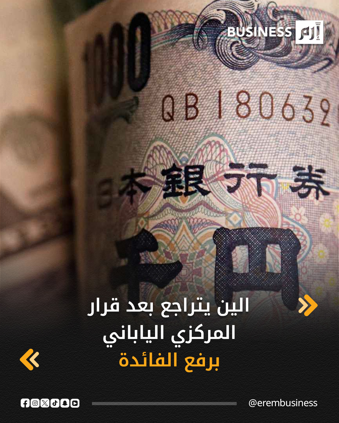 سجل الين تراجعاً طفيفاً اليوم الجمعة في تعاملات متقلبة بعد قرار بنك اليابان المركزي برفع الفائدة، إلا أن المستثمرين لا يزالون يترقبون كلمة مقررة في وقت لاحق اليوم لمحافظ البنك لمعرفة ما إذا كان البنك سيواصل رفع أسعار الفائدة العام المقبل.. انخفض الين بأكثر من 0.3% إلى 156.02 للدولار بعد أن رفع بنك اليابان الفائدة إلى 0.75% من 0.5% في خطوة كانت متوقعة على نطاق واسع. 