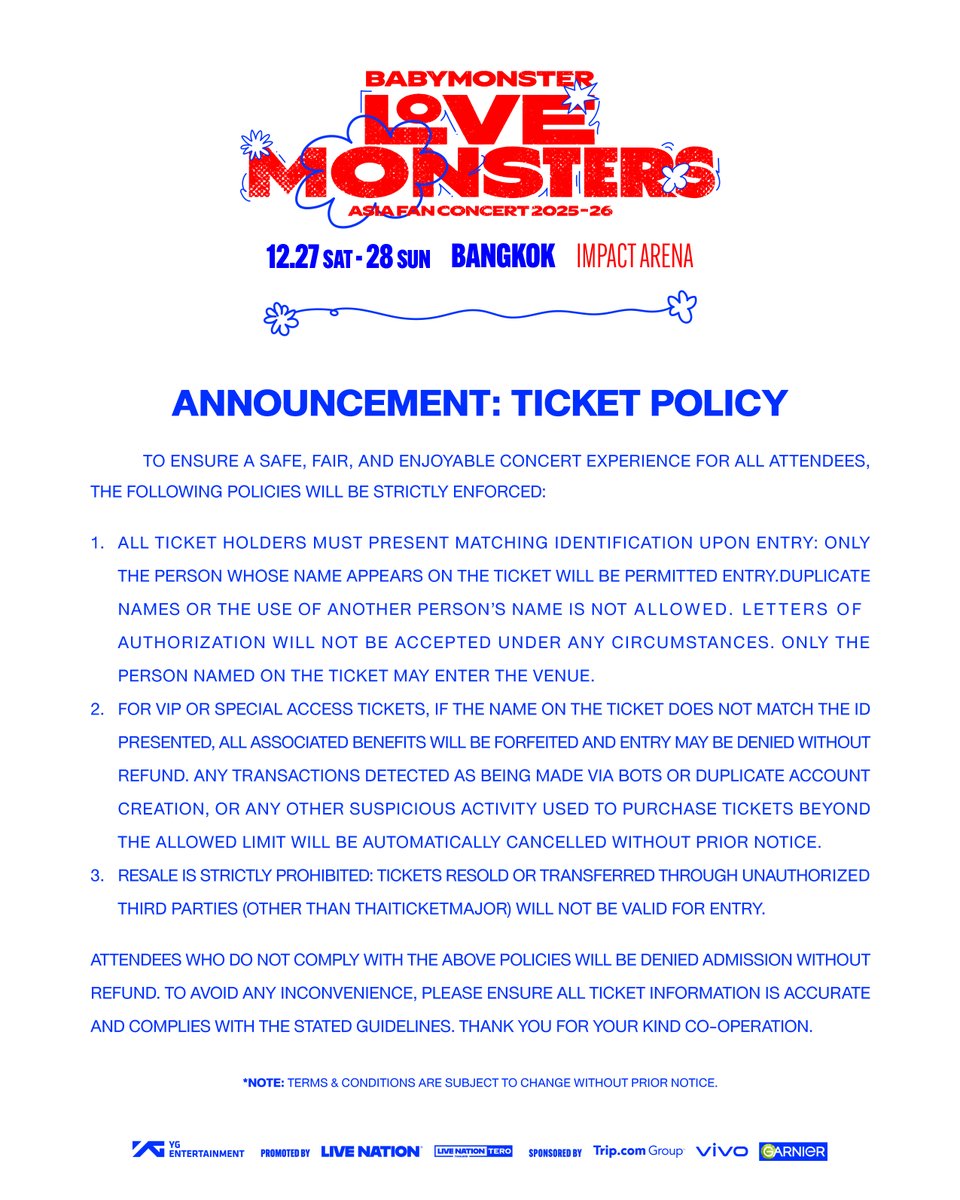 livenationth's tweet photo. (4/4)
#BABYMONSTER
#베이비몬스터
#ASIA_FANCONCERT
#LOVE_MONSTERS
#BANGKOK
#YG
#LiveNationTero https://t.co/4T2eLyLA1J