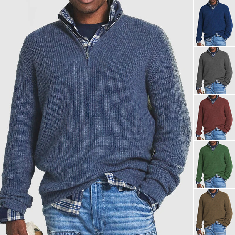 Aiopeson's tweet photo. Stay stylish and warm with our Leisure Stand Collar Knit Sweater this winter!