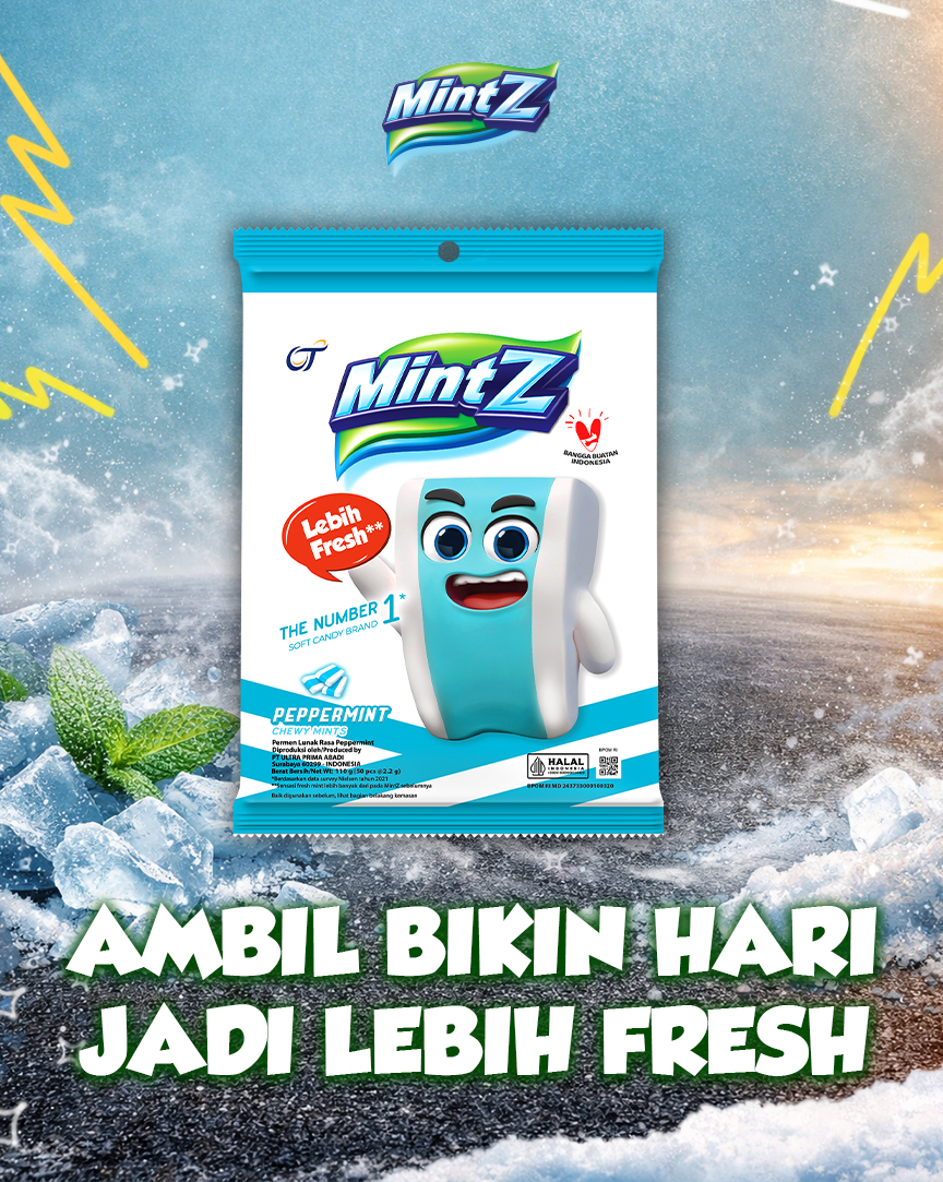 MintZ's tweet image. Ambil satu Mintz, bikin hari jadi lebih fresh ❄️
Peppermint chewy-nya nagih, senyumnya nyala terus 😁

#Mintz #SenuymintZ #PermenMintz #ChewynyaNagihTerus