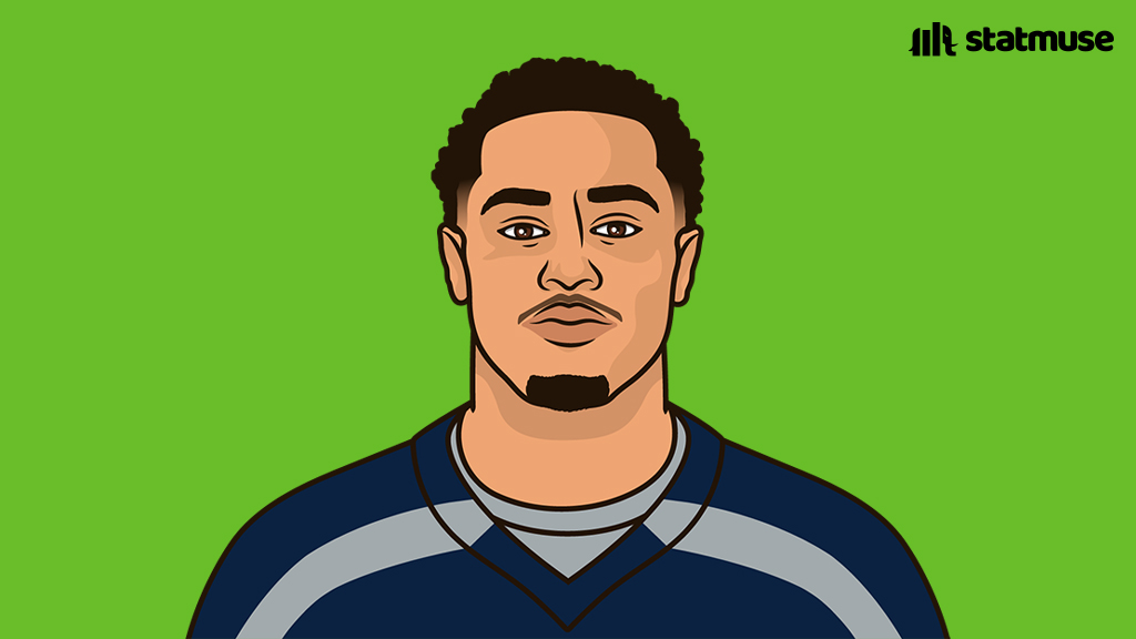 statmuse's tweet image. JSN vs Rams:

8 REC
96 YDS
1 TD

WRs with 100/1,000/10 this season? Him.