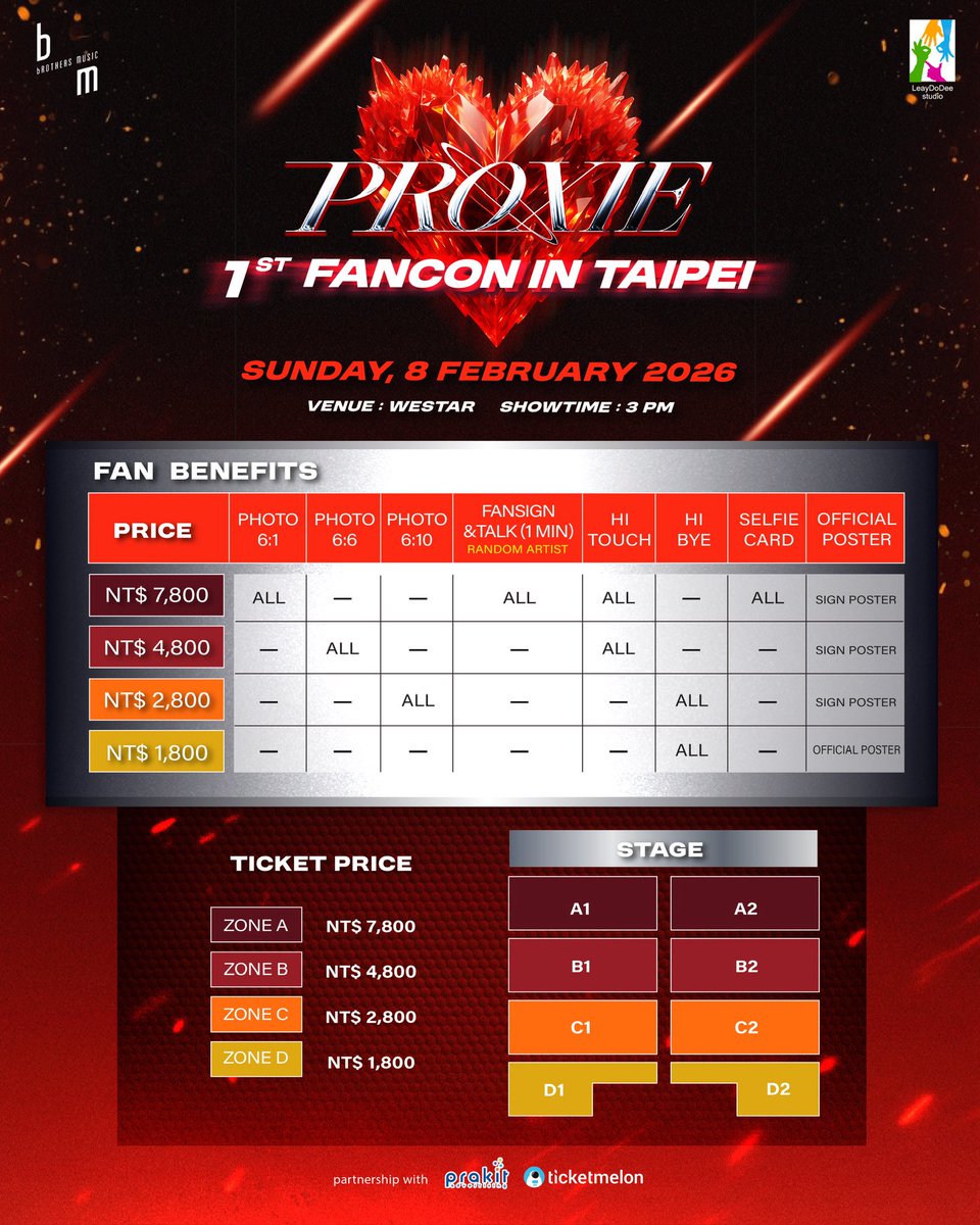 ❤️‍🔥 𝐏𝐑𝐎𝐗𝐈𝐄 𝟏𝐬𝐭 𝐅𝐀𝐍𝐂𝐎𝐍 𝐈𝐍 𝐓𝐀𝐈𝐏𝐄𝐈 ❤️‍🔥

6 位帥氣成員，PROXIE 準備好到台北，帶來一場火力全開的魅力演出！

準備好迎接一場每個細節都用心打造的超熱血演出，還有享受滿滿的粉絲福利！每一個瞬間都精彩滿滿，讓 USER 的心動到停不下來 。