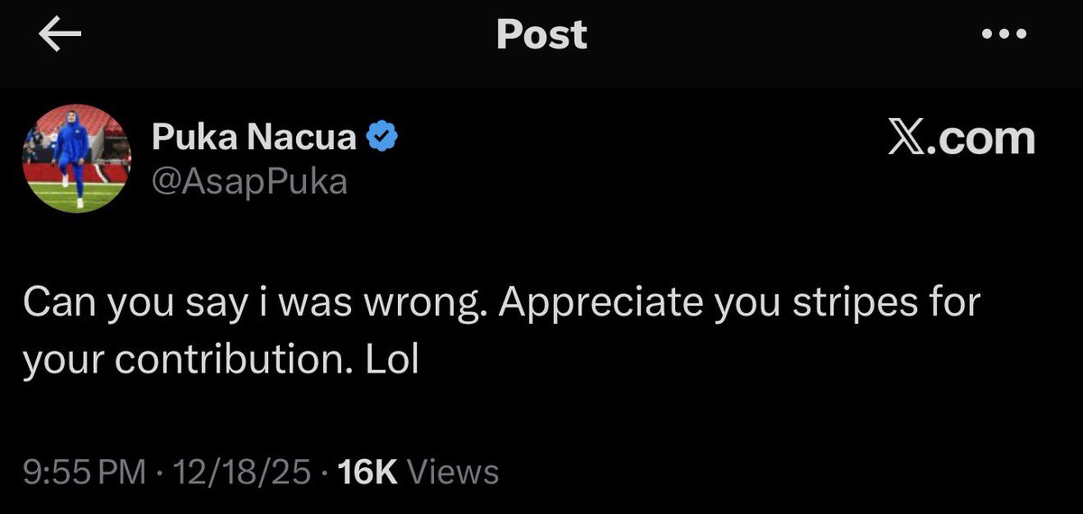 Screenshotting because it will no doubt get deleted:

Puka literally minutes after the OT loss. What an absolutely insane 48 hours from him. Sheesh.