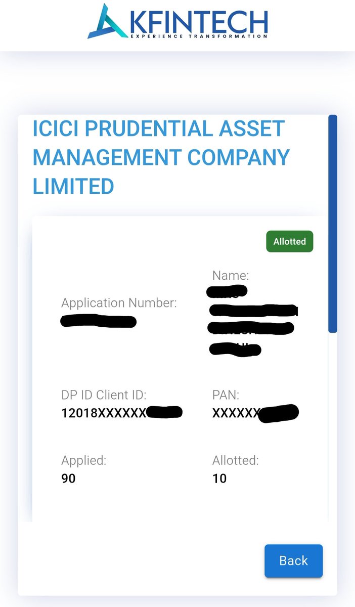 Managed to get an allotment on both accounts for ICICI Pru AMC in the shareholder category. 
Total 19 shares alloted and just sold at 2600+. Happy with that

#iciciprudentialamc #ipoallotment #icicipruamc #IPOListing
