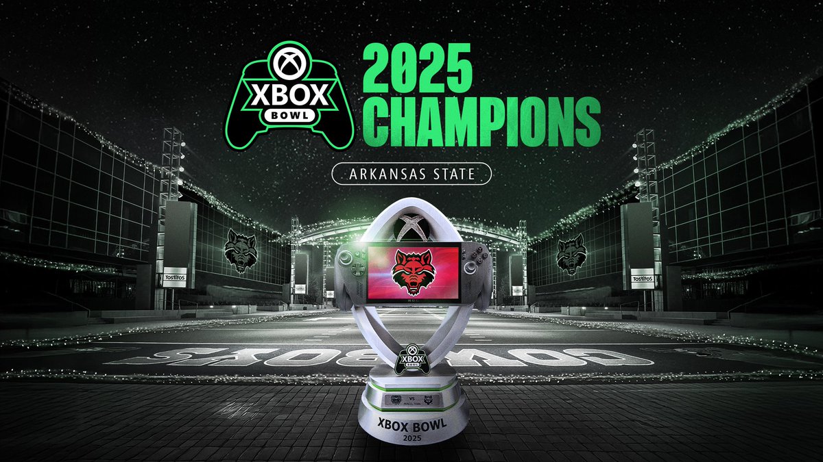 And that’s game! Arkansas State has just won the very first Xbox Bowl! Congratulations, <a href="/AStateFB/">Arkansas State Football</a>! 🏈💚