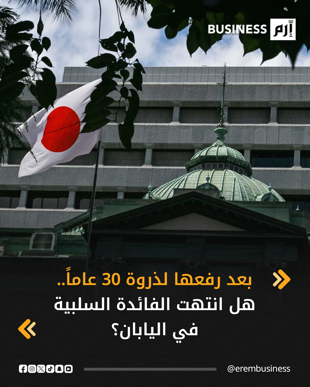 رفع البنك المركزي الياباني، اليوم الجمعة، أسعار الفائدة قصيرة الأجل إلى أعلى مستوى لها منذ ثلاثة عقود، في خطوة تاريخية أخرى نحو إنهاء عقود من الدعم النقدي الهائل وتكاليف الاقتراض فائقة التيسير.. التفاصيل في 