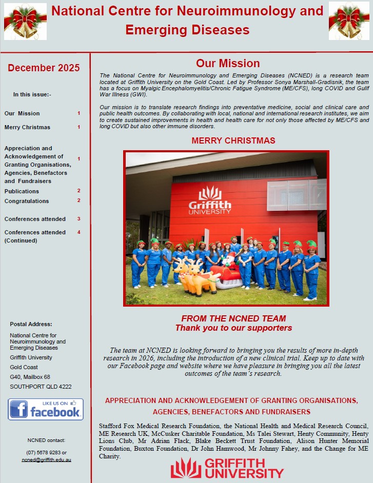 NCNEDResearch's tweet image. The NCNED is pleased to release the latest edition of our December newsletter (please see below).
Please feel free to distribute this newsletter to people you think may be interested and encourage them to contact us if we can assist them in any way. #GriffithUni, #GriffithHealth