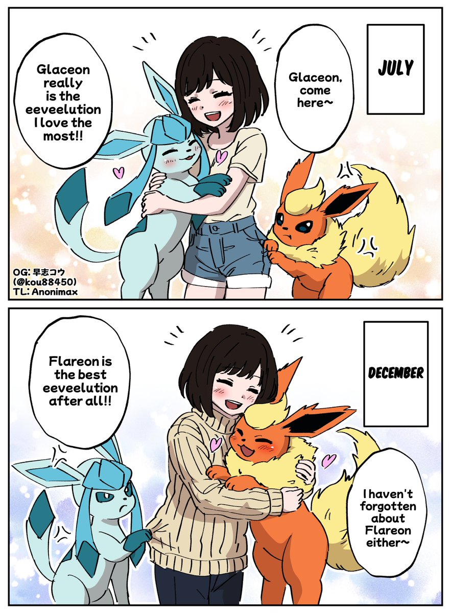 Anonimax_True's tweet photo. Imagine how much you'd save on AC and a Heater though!

Caption: "Somehow, the Eeveelution preference keeps changing."
#ポケモン #Pokemon https://t.co/uDiGM7olJS