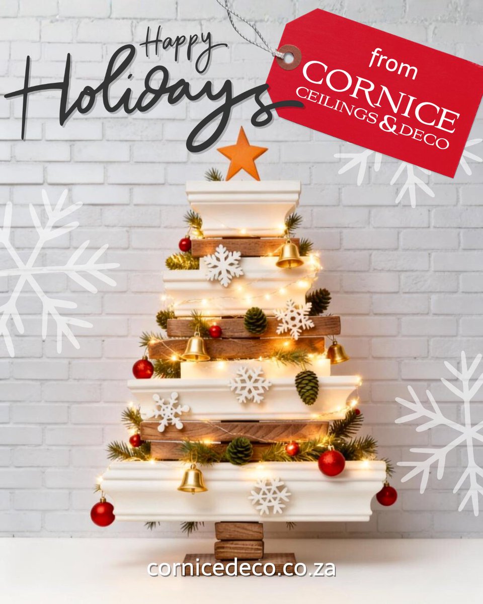 CorniceDeco's tweet photo. We would like to thank all our clients and suppliers for a wonderful year. Cornice, Ceilings &amp; Decor will be closing today (19 December 2025) and will reopen on the 5th January 2026. 

Wishing you a joyful, safe and inspiring festive season. https://t.co/TqWDV9fNwV