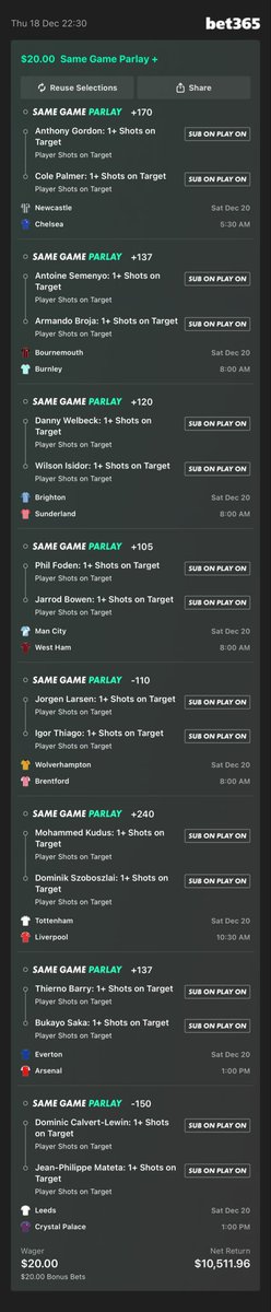 🚨⚽️🎅🏼 $500 GIVEAWAY 🎅🏼⚽️🚨

Giving 5 People $100 when this hits ⚽️💸

Must RT/Like and Follow 📲 

+74205 👀

Saturday we gonna be rich 💰

scoresandodds.com/all/parlay?qui…