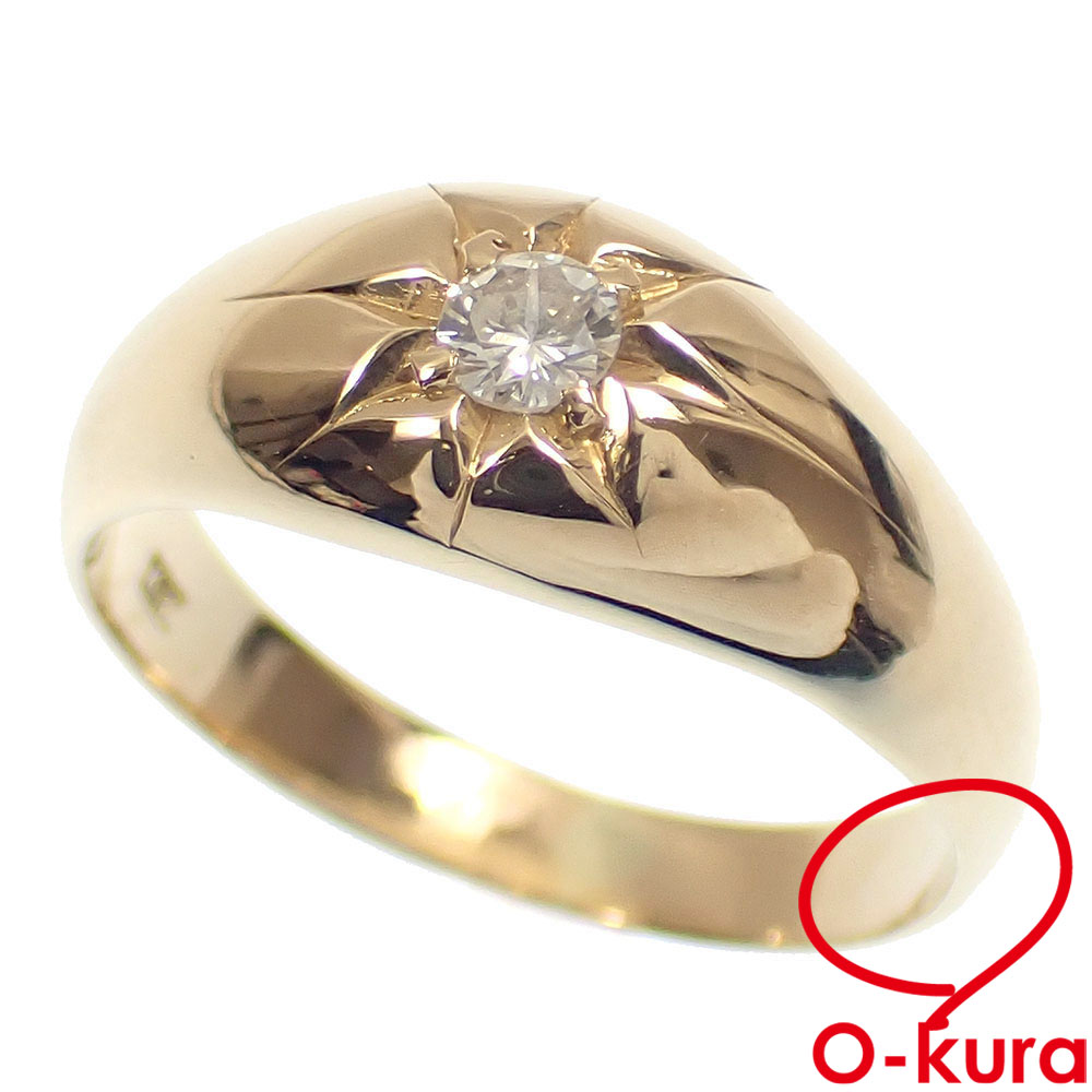K18YG ダイヤモンド リング 12号 販売中です✨ シンプルな月甲丸型の