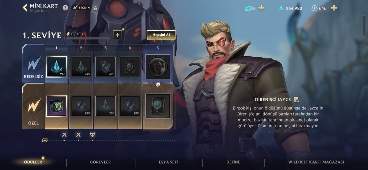 Mini Wild Rift Kartı Direnişçi Jayce çıktı!