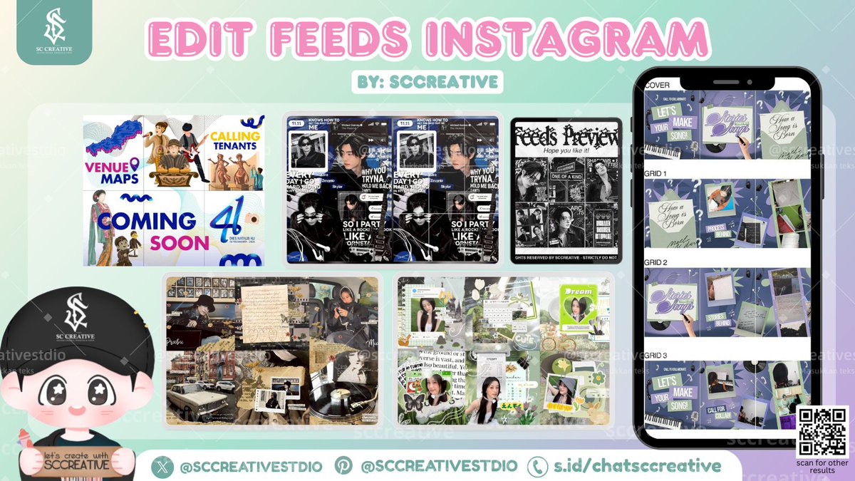 SCCREATIVEarts's tweet image. Help retweet? thank you 💗
Kamu cari joki design grafis (poster, banner, moodboard, twibbon, dll) dan edit foto (pas photo, touchup,dll) yg bisa:
inrush? ✅
free revisi sampe cocok? ✅ 
trusted? ✅ disini tempatnya ✨

Semuanya bisa!
☎️ WA @sccreativestdio 
#zonauang #zonaba