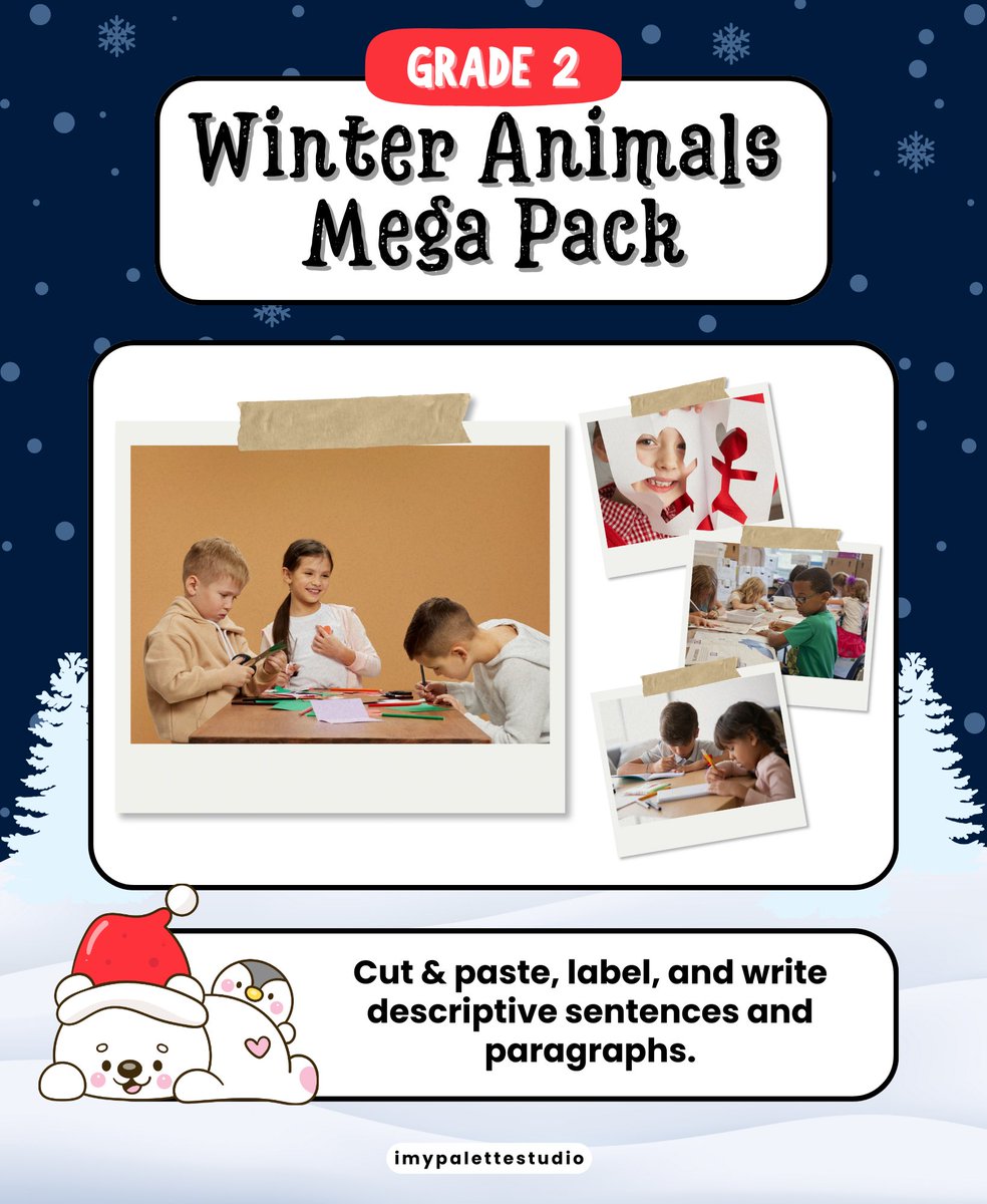 imypalettex's tweet image. 🧤Get winter science literacy worksheets supporting Grade 2 paragraph writing and detailed explanations 🐻📘

AVAILABLE NOW ON TPT
🔗 shorturl.asia/2sdli

#TPT #imypalettestudio #ParagraphWriting #Grade2 #WinterTheme #ScienceLearning #Teachers