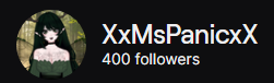 XxMsPanicxX's tweet photo. I hit my end of the year follower goal tonight!! I debuted April 12th, and tonight I finally hit 400 followers!! Ahhhh! Thank you so much everyone! I love you all so much๐๐ฒ๐๐ฟ๏ธ๐ฆ #meadowmama #forestmama #twitch #followergoal #community #druid #vtuber #ENVtuber #panicpost https://t.co/5tVMbIobgX