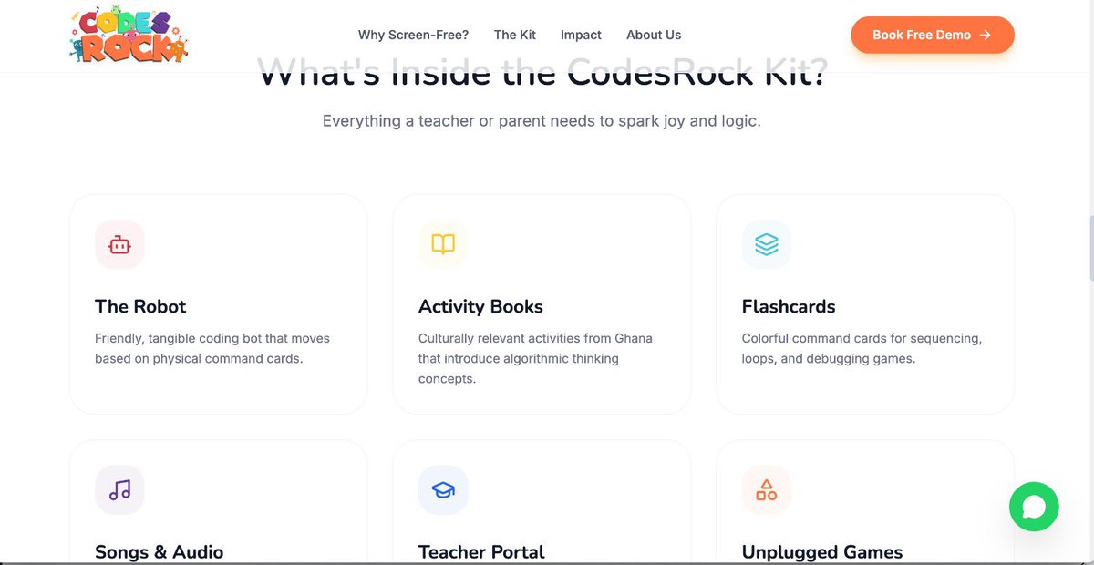 TettehTriumph's tweet image. Will be sharing what I build from now on @X. 

Built this website that allows schools and parents to sign up for our screen-free coding program for children ages 3 to 8 years. CodesRock is not just about coding, it’s also about child development and child protection. Visit…