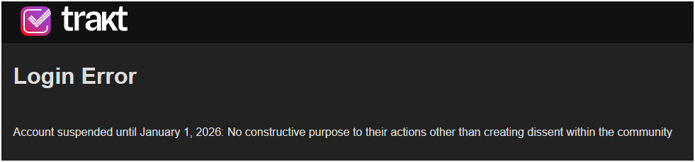 frank42's tweet image. So, this is the new #TRAKT

Getting banned for asking a question.

Fuck you.