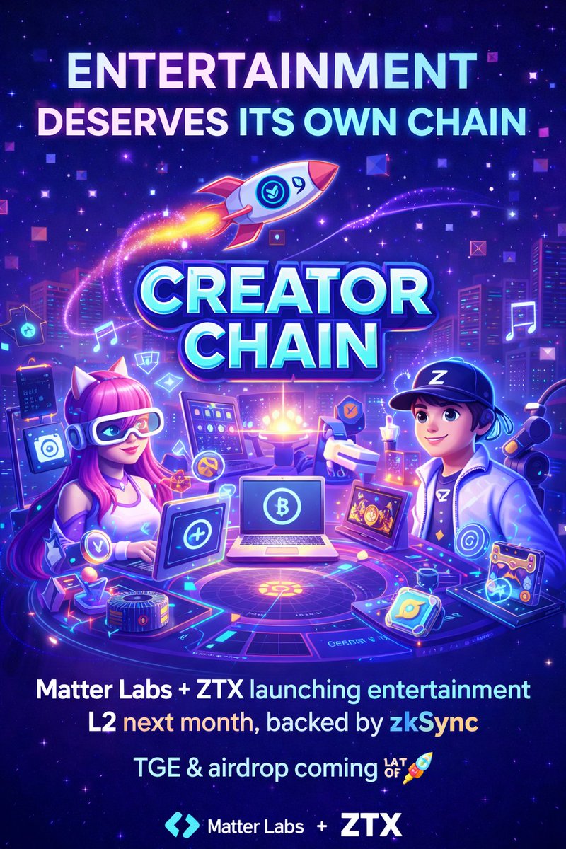 dalinggra's tweet photo. ZTX is bringing 500M+ ZEPETO users on-chain.

Backed by Softbank, LINE &amp; Naver, Matter Labs (ZKsync) is building @oncreator_   Chain - an entertainment-focused ZK Elastic L2 powering avatars, creators, and communities 
TGE &amp; airdrop coming.
Entertainment deserves its own chain. https://t.co/sjEWVTE6DA