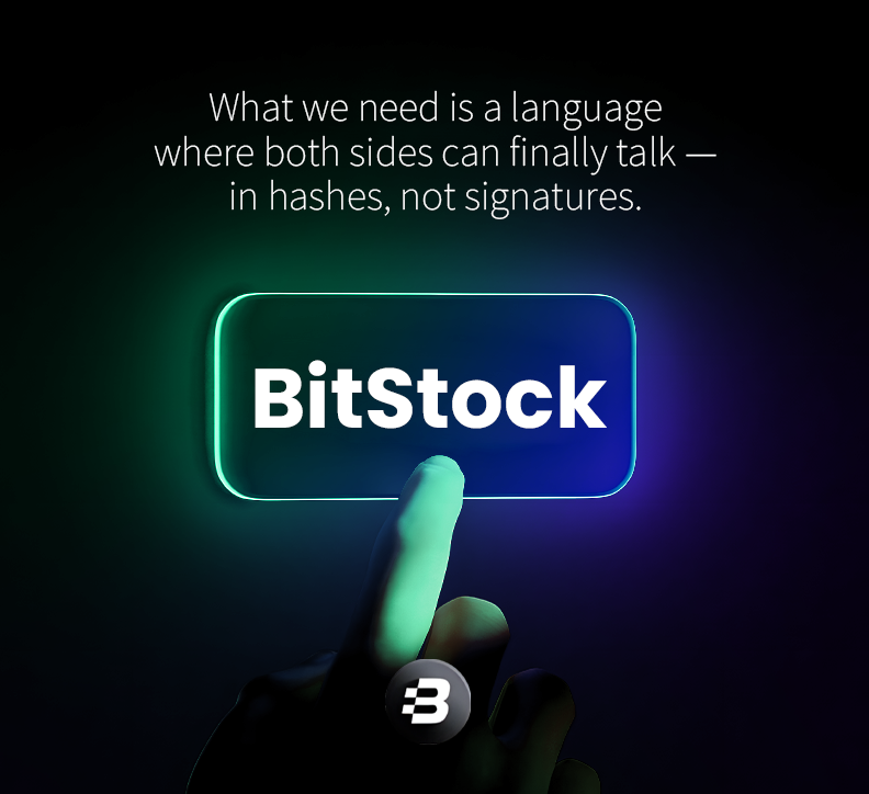 BitStock_COIN_'s tweet photo. 🏛️ Wall Street doesn’t need another broker.
Web3 doesn’t need another token.

What we need is a language
where both sides can finally talk —
in hashes, not signatures. https://t.co/GO9gY6vjB5