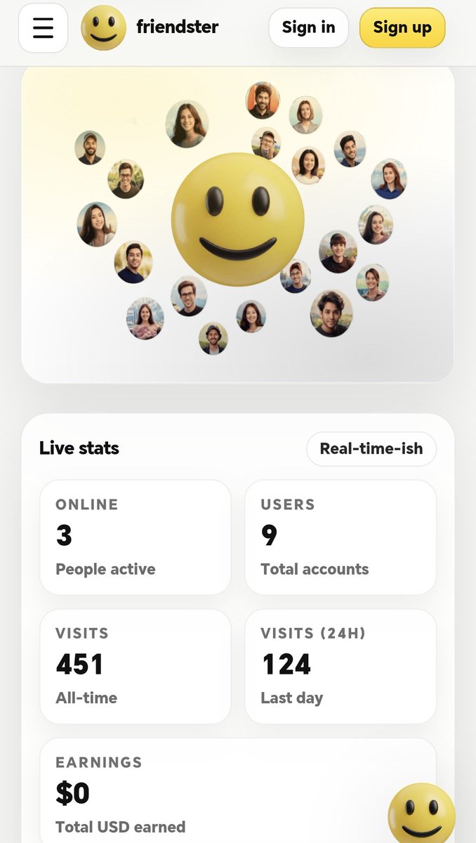 friendsterfun's tweet image. 9 registered users so far on friendster.fun